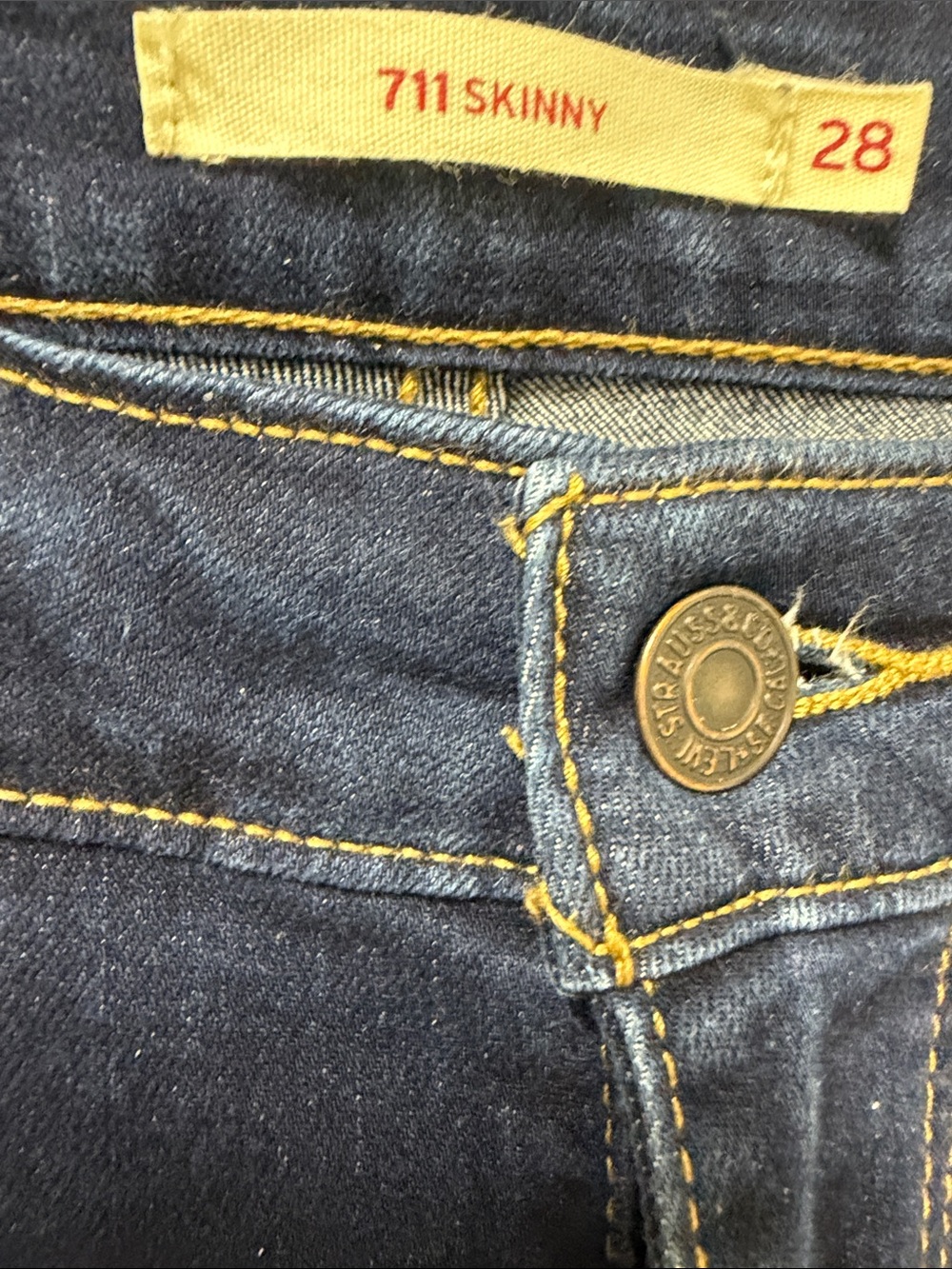 Women’s Dark Blue Skinny Jeans - Classic Stretch Denim 711 LEVI ‘S - Picture 3 of 4